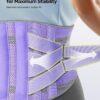 Back Support Belt for Women, 9-Way Back Brace, Ergonomic Lumbar Support with 3D Pad, Kidney Belt for Back Pain, Purple, Size M (Waist: 85-100 cm)