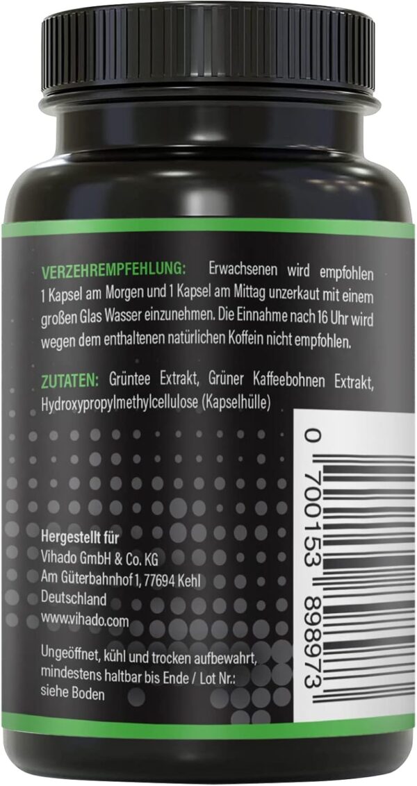 BRNR Green BRNR Green Tea Extract High Dose 120 Capsules with Extra Lots of EGCG + Polyphenols, Green Tea Capsules, Green Coffee Extract, 120 Capsules