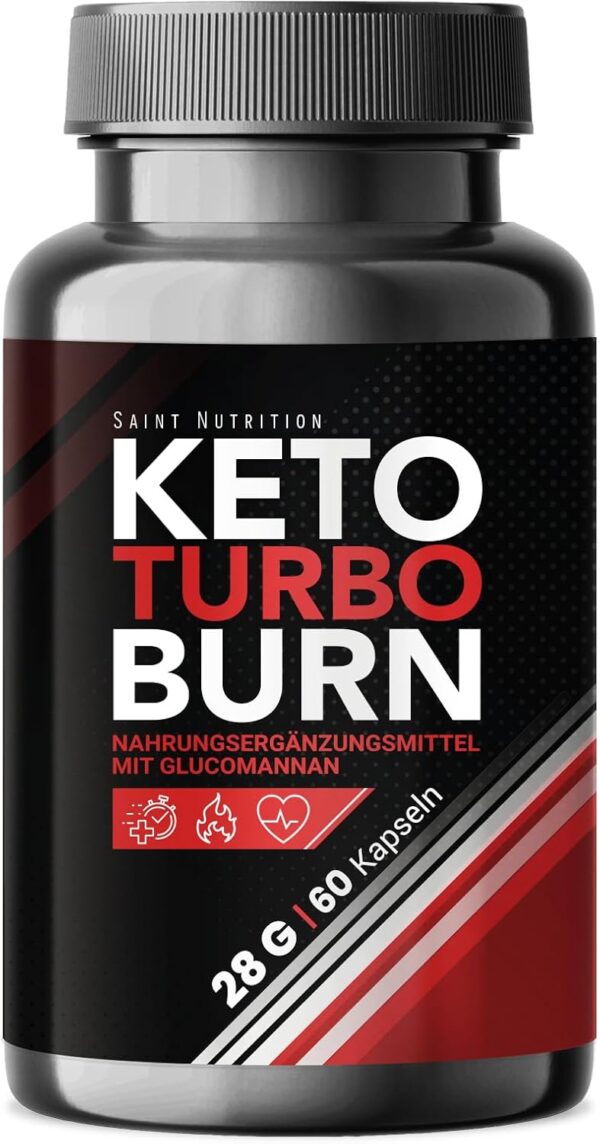 Keto Turbo Burn – Instant Metabolism Formula – Appetite Suppressant Capsules – High Dose with Glucomannan – Support for Weight Loss – Ideal for Keto Diet – No Artificial Additives, 60 Premium Capsules