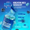 Creatine Monohydrate Gummy Bears - 5000 mg Creatine with BCAAs & L-Carnitine per Dose - For Muscle Building - Sugar Free, Anti-Melt Formula, Vegan, Gluten Free - 30 Servings (90 Pieces, Blueberry)