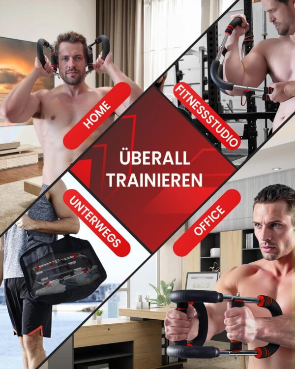 71II-1H2bZL._AC_SL1500_.jpg Twister Armtrainer – Verstellbares Brust Trainingsgerät (30-50 kg / 70-110 lb), Portable Power Twister Stange mit abnehmbarem Design – Fitnessübungen überall Fitnessgeräte für Zuhause