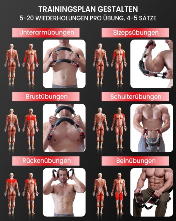 71JtuhvbshL._AC_SL1500_.jpg Twister Armtrainer – Verstellbares Brust Trainingsgerät (30-50 kg / 70-110 lb), Portable Power Twister Stange mit abnehmbarem Design – Fitnessübungen überall Fitnessgeräte für Zuhause