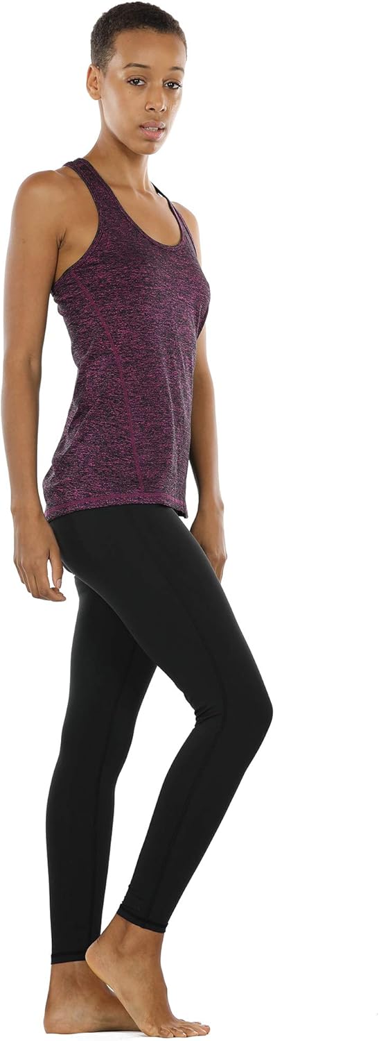 icyzone Women's Sports Top, Yoga Tank Top, Racerback Top, Running, Fitness, Functional Shirt, Pack of 3