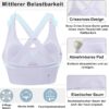 Women's Sports Bra, Push Up Sports Bra Without Underwire, Crossback, Seamless Strong Hold Sports Bra with Removable Padded for Fitness, Running, Jogging, Yoga