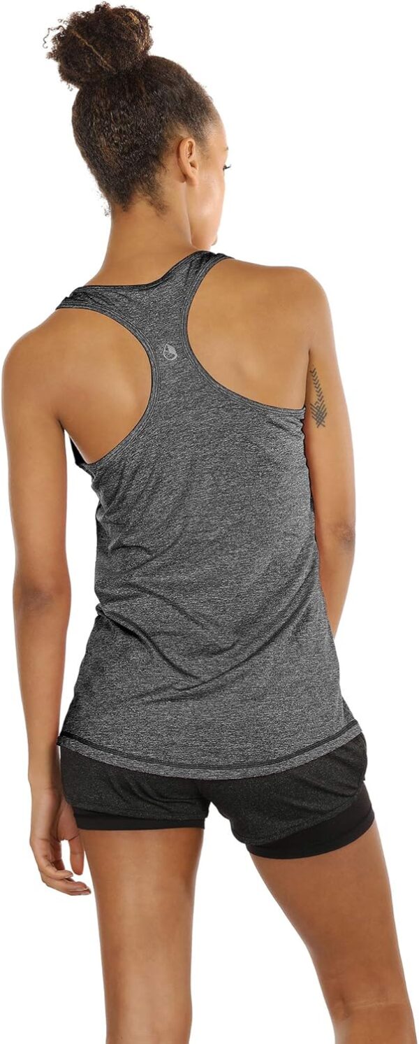 icyzone Women's Sports Top, Yoga Tank Top, Racerback Top, Running, Fitness, Functional Shirt, Pack of 3