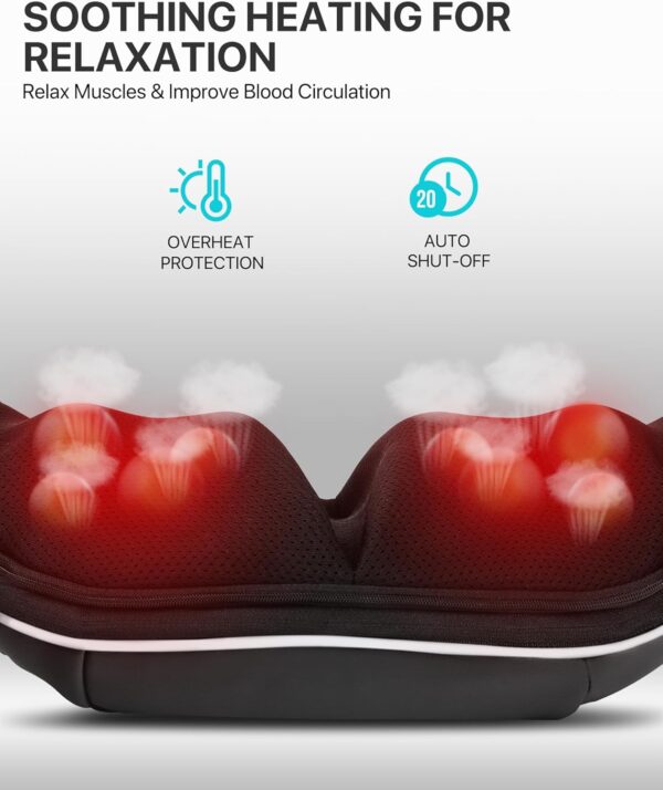 Neck Massager with Heat, 3D Neck Massager Shiatsu Massager for Back Shoulder, Christmas Gifts for Dad Mum, Back Massager for Women Men