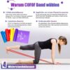 COFOF Fitnessbänder 4er-Set, Gymnastikband mit 4 Widerstandsstufen, Fitnessband mit Tragetasche & Übungsanleitung Geliefert Ideal für Yoga, Pilates