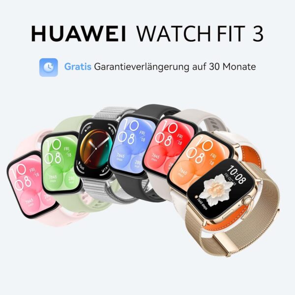 HUAWEI Watch FIT 3, 1.82 inch AMOLED Display, Ultra Slim Design, Bluetooth Calls, Up to 10 Days Battery Life, Compatible with iOS & Android, Comprehensive Health & Fitness Management, GPS, Black | 24/7 tracking allows seamless fitness & sleep monitoring. Perfect for athletes for daily vitality analysis.