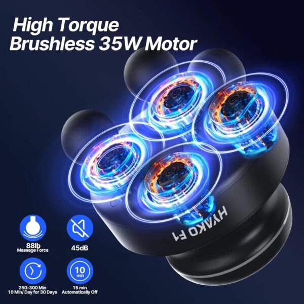 71ZmmBgvTHL._AC_SL1500_.jpg HYAKO F1 Massage Gun, Massage Gun, 4-Head, 5 Modes, Adjustable Mini Deep Tissue Massager for Back, Neck and Legs and the Whole Body, Electric Hand Massager for Muscle Massage